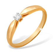 Золотое кольцо на помолвку с бриллиантом
