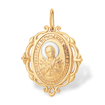 Золотая икона Пресвятая Богородица Семистрельная