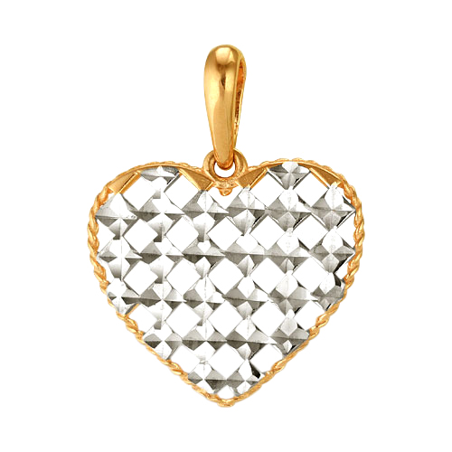 Подвеска "сердце" из золота с алмазной гранью
