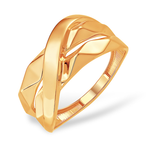 Золотое объёмное кольцо без вставок