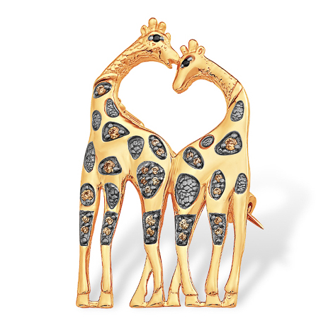 Золотая подвеска "влюблённые жирафы"