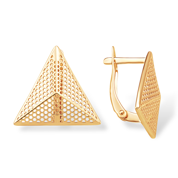 Треугольные серьги из золота