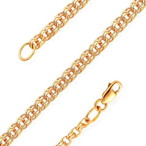 Золотой браслет-цепочка, плетение "Бисмарк"