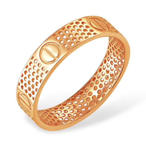 Золотое кольцо "сеточка" в стиле Картье