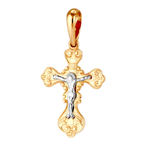 Крест из красного и белого золота