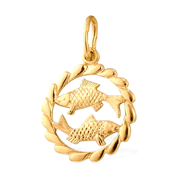 Подвеска знак зодиака "рыбы" из золота