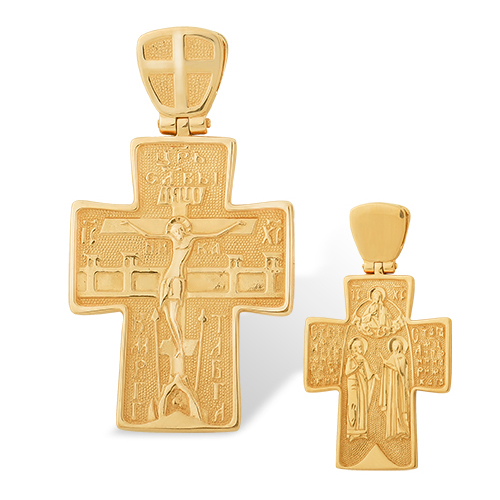 Крупный золотой православный крест
