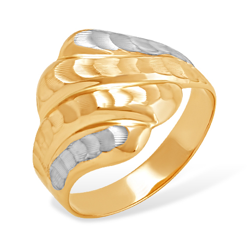 Кольцо из комбинированного золота с алмазной гранью