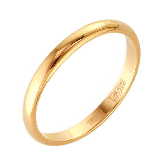 Обручальное кольцо из золота бухтированное