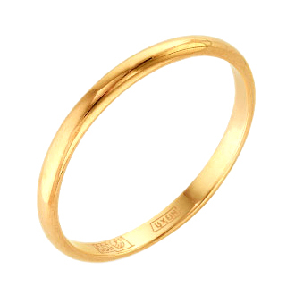 Обручальное кольцо из золота бухтированное