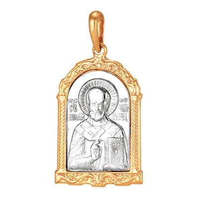 Иконка из золота "Святой Николай Чудотворец"