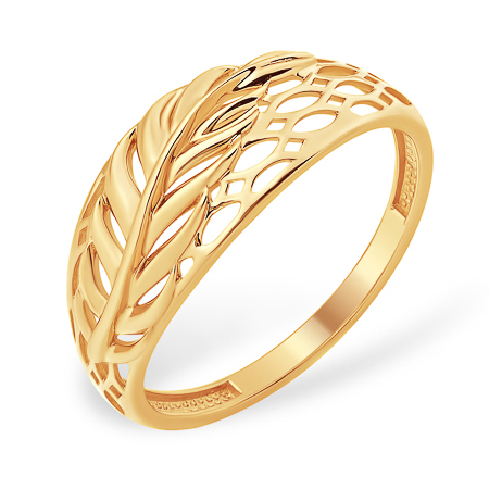 Золотое кольцо "пёрышко"