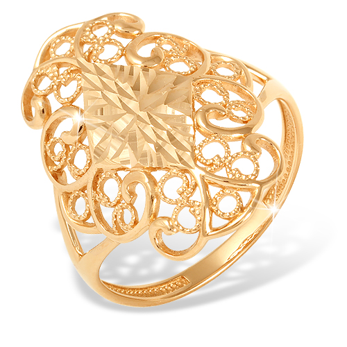 Золотое кольцо с алмазной гранью