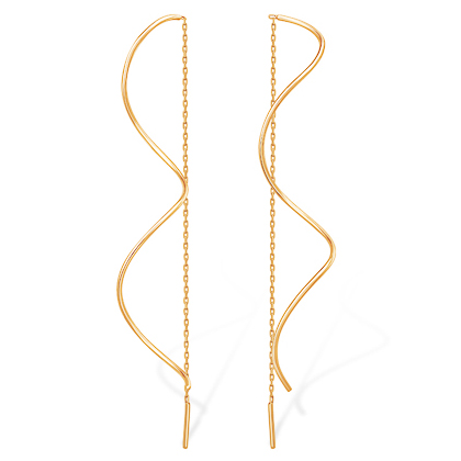 Длинные серьги необычного дизайна с цепочками