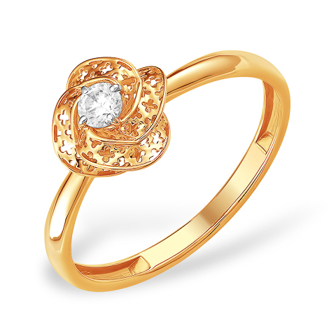 Золотое кольцо "цветок"
