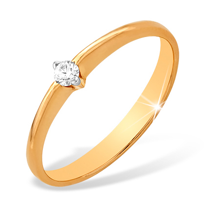 Кольцо из золота на помолвку с бриллиантом
