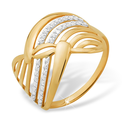 Кольцо из золота с фианитами