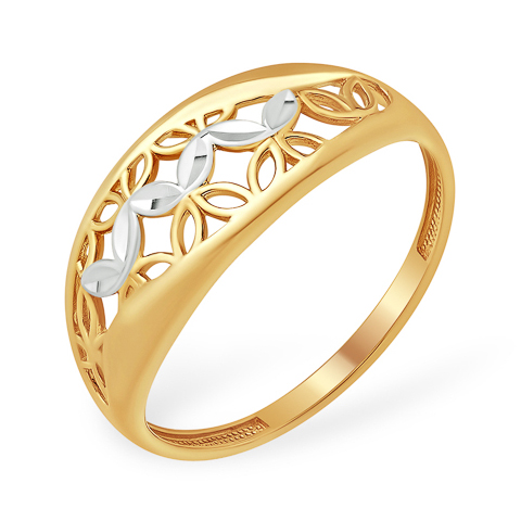Золотое ажурное кольцо 