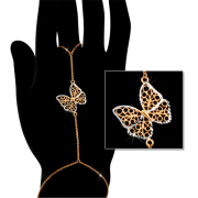 Слейв-браслет "бабочка" из золота с алмазной гранью