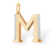 Золотая подвеска буква "М"