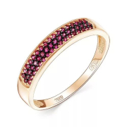 Золотое кольцо с корундом рубиновым