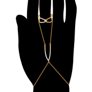 Слейв-браслет на руку из золота с фианитами