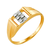 Мужское кольцо из золота с фианитами